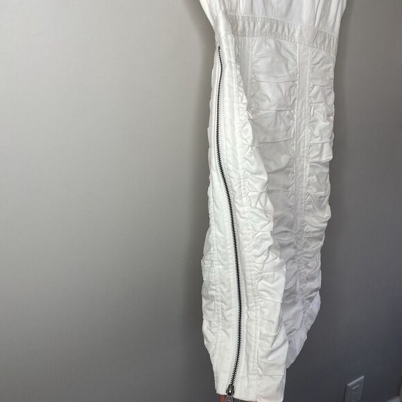NANETTE LEPORE Mini Dress Women 4 Off White Bodycon Ruched Sleeveless Zipper - Picture 5 of 12